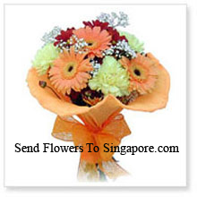 Cute Bunch Of 10 Gerberas Delivered in Singapore