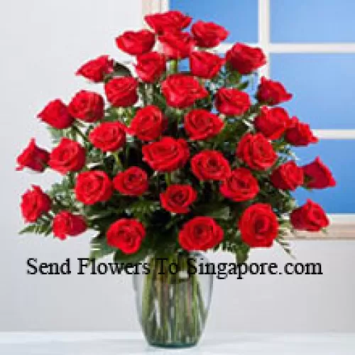 36 Red Roses In A Vase