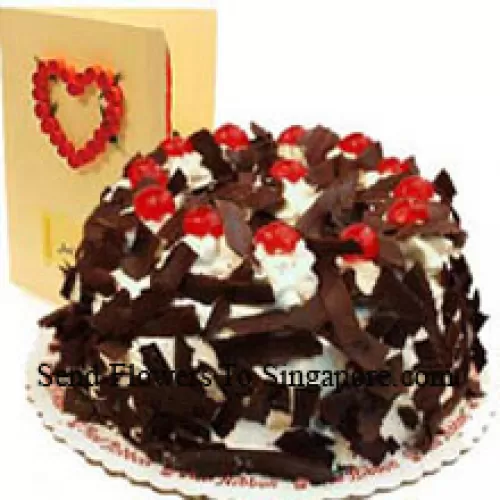 1 Kg (2.2 Lbs) Chocolate Crisp Cake With A Free Love Greeting Card