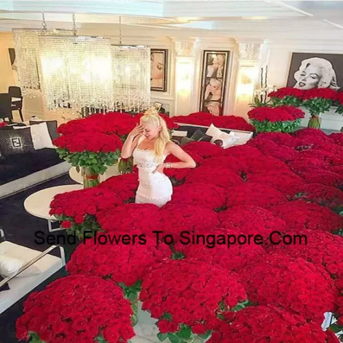 Our Room Full Of Roses Has Many Red Rose Arrangements - Total Number Of Roses In The Package Are 3001